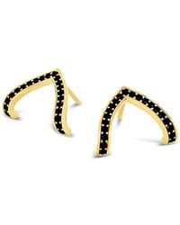 Lutiro - Pave Cz Wishbone Studs - Lyst