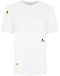 INGMARSON - Lemon Embroidered Organic Cotton T-shirt - Lyst