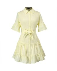 Smart and Joy - Fit-And-Flare Tiered Ruffles Mini Shirt-Dress - Lyst