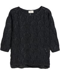 Peraluna - Gina Sparkly Pointelle Knit Blouse - Lyst