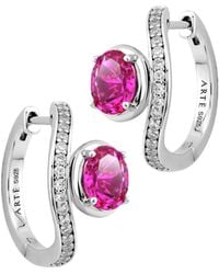 Arte Madrid - Sierra Pavé Contour Hoop Earrings - Lyst