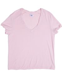 Vænn - Slub Deep V Tee Chalk - Lyst