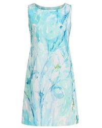 Conquista - A Line Print Poplin Dress - Lyst