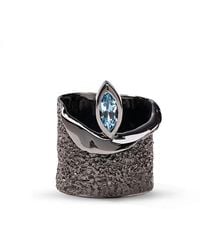 German Kabirski - Eartha Iconic Design Rhodium Plated Ring With Topaz - Lyst