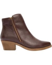 Forever & Always Shoes - Jayer Leather Double Zip Block Heel Boot - Lyst