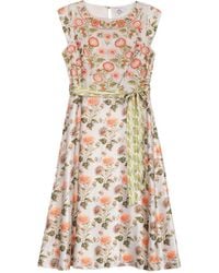 Niza - Printed Blouse With Short Sleeves Front Closure And Side Tie - Lyst