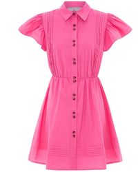 Hortons England - The Henley Mini Dress Hot Pink - Lyst