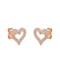 Spero London - Heart Sterling Stud Earrings - Lyst