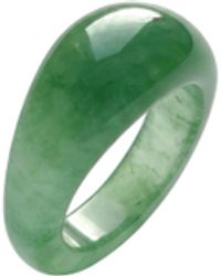 seree - Thin Dome Jade- Aventurine Signet Ring - Lyst