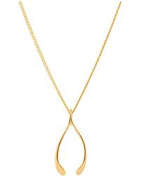 Katie Mullally - Small Plated Wishbone Necklace - Lyst