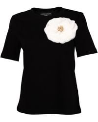 House of Laines London - Neutrals Laines Couture Embellished Cream Organza Corsage Brooch T-Shirt - Lyst