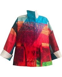 Maxjenny - Square Boxy Jacket Print Turquise - Lyst