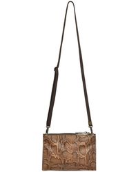Owen Barry - Leather Crossbody Clutch Bag Caramel Reptile - Lyst