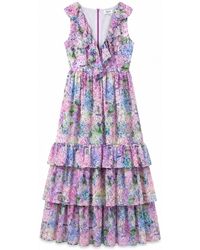 NEVA - Soraya Wedding Guest Maxi Dress – Ortensie Floral Print - Lyst