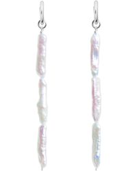 Ora Pearls - Linea Stick Pearl Hoop Earrings - Lyst