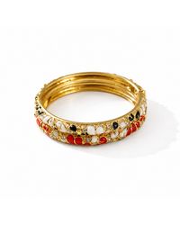 Nuvv Collection - Enamel Luxe Bangle Set – Ivory - Lyst