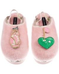 Laines London - Flatform Cloud Closed Toe Slippers With Golf Lover Brooches - Lyst