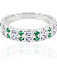 Artisan - 18K Emerald & Tanzanite Eternity Band Ring - Lyst