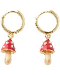 Fable England - Fable Enamel Mushroom Huggie Earrings - Lyst