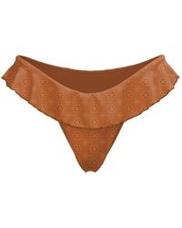 Blackbough Swim - Makayla Frilled Cheeky Bottoms Caramel Eyelet - Lyst