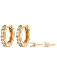 Scream Pretty - Sparkle Huggie & Tiny Stud Set Of Earrings - Lyst