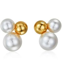 Janus Edinburgh - Jemet Trio Freshwater Pearls Vermeil Earrings - Lyst