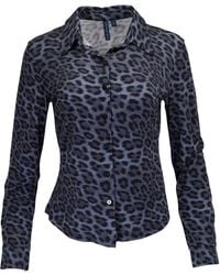 lords of harlech - Scarlet Leopard Smoke Merino Jersey Long-Sleeve Shirt - Lyst