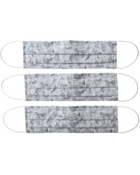 Rumour London Reusable Protective Cloth Masks With Integrated Filter In Liberty Floral Print Beak To Beak (pack Of 3) - Grey