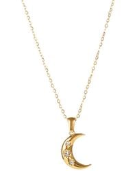 Elk & Bloom - 14K Moon & Star Pendant Necklace - Lyst