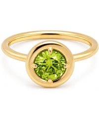 Belinda Jewelz - Peridot Round Solitaire Chunky Ring - Lyst