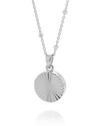 Nellou Jewellery - Aura Round Locket Necklace Sterling - Lyst