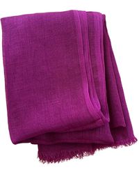 Heritagemoda - Classic Plum Summer Handwoven Linen Scarf - Lyst