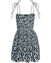 2KStyle - Brandy Spaghetti Straps Animal Print Jacquard Mini Dress - Lyst