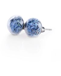 My Little Nature - Stud Earrings With Natural Color Moss - Lyst