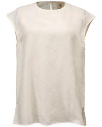 Smart and Joy - Cupro Round Neck Sleveless Top - Lyst