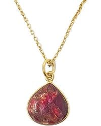 Harfi - Vermeil Plated Natural Garnet January Birthstone Necklace - Lyst