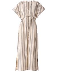 REISTOR - Maxi Gathered Dress With Side Slits - Lyst