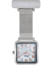Bermuda Watch Company - Annie Apple Square Rose & Marble Mesh Nurse Fob Watch - Lyst