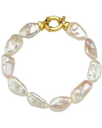 LINYA JEWELLERY - Natural Baroque Pearl Bracelet - Lyst