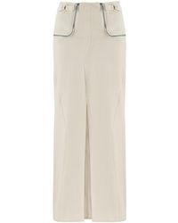 Nocturne - Long Skirt With Zipper Detail - Lyst