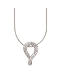 Modenaire - Clear Crystal Infinity Teardrop Pendant Necklace - Lyst