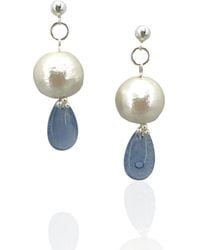 Bio-Trimmings - Neutrals Miyuki Pearl Dangle Earrings Aegean - Lyst