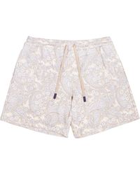 lords of harlech - Neutrals Silus Paisley Romance Interlock Shorts - Lyst
