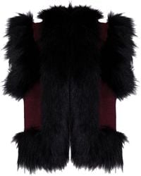 The Extreme Collection - Raw Jacquard Vest Fleur With Faux Fur Trim - Lyst