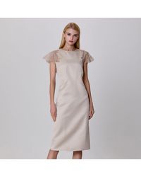 Smart and Joy - Satin Shoulder Lace Inlay Dress - Lyst