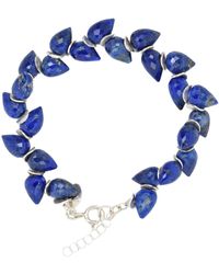 Lori Kaplan Design - Signature Lapis Herringbone Sterling Bracelet - Lyst