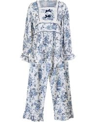 Luna Luz - Jardin Modal-Cotton Square-Neck Pajama Set - Lyst