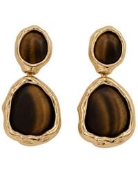 Uchi and Soto - Nekomeishi Tigers Eye Oversized Earrings - Lyst