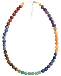 Kris Nations - Seven Chakra Gemstone Baller Beaded Necklace - Lyst
