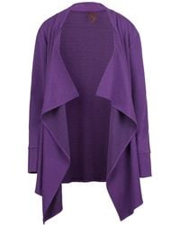 Conquista - Open-Front Knit Style Long Cardigan - Lyst